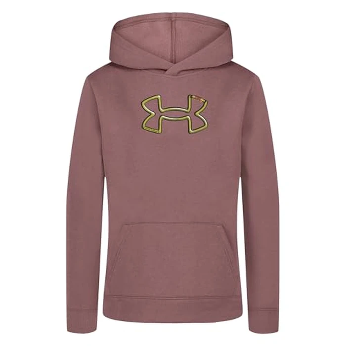 Under Armour Boys' Pullover Hoodie Sweatshirt, Soft & Comfortable Fleece, Outdoor Collection, Maroon Carabiner, YL by Under Armour - Used - Like New condition